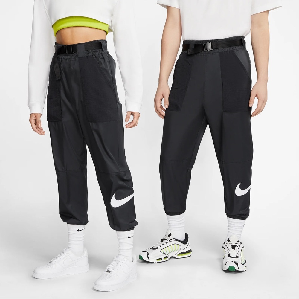 Nike Sportswear NSW Woven Nylon Swoosh Joggers - (CJ3776 010) Black Small Unisex